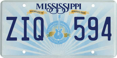 MS license plate ZIQ594
