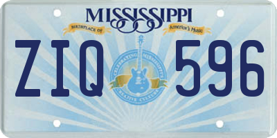 MS license plate ZIQ596