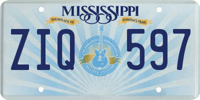 MS license plate ZIQ597