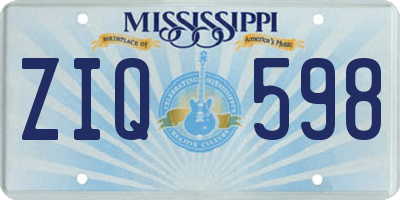 MS license plate ZIQ598