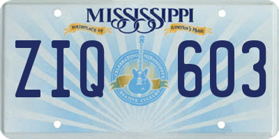 MS license plate ZIQ603
