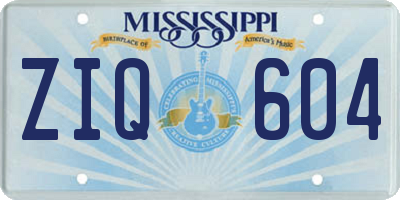 MS license plate ZIQ604