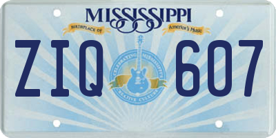 MS license plate ZIQ607