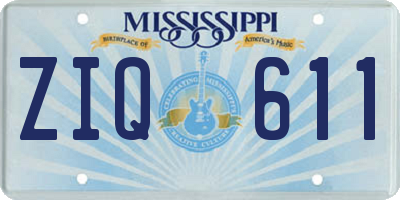 MS license plate ZIQ611