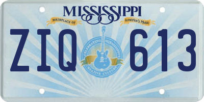 MS license plate ZIQ613