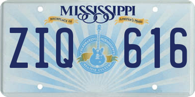 MS license plate ZIQ616