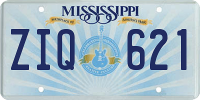 MS license plate ZIQ621