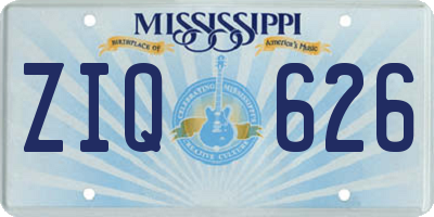 MS license plate ZIQ626