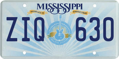 MS license plate ZIQ630