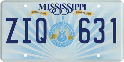 MS license plate ZIQ631