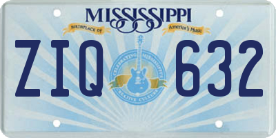 MS license plate ZIQ632