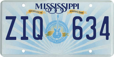 MS license plate ZIQ634