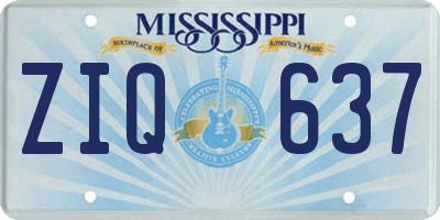 MS license plate ZIQ637