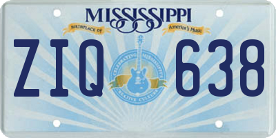 MS license plate ZIQ638