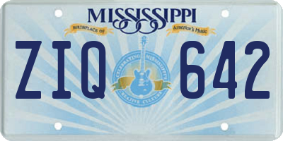 MS license plate ZIQ642