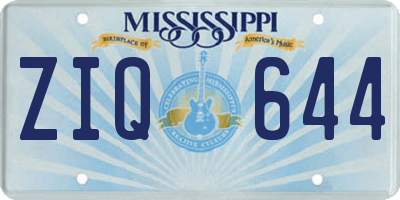 MS license plate ZIQ644