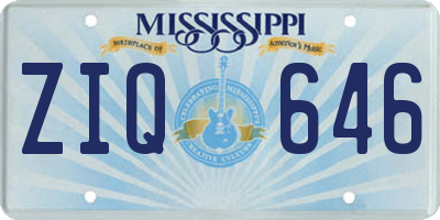MS license plate ZIQ646