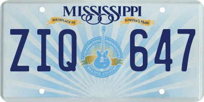 MS license plate ZIQ647