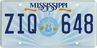 MS license plate ZIQ648