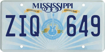 MS license plate ZIQ649