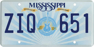 MS license plate ZIQ651