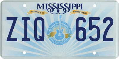 MS license plate ZIQ652