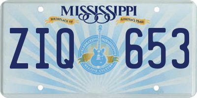 MS license plate ZIQ653