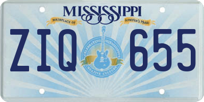 MS license plate ZIQ655