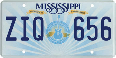 MS license plate ZIQ656