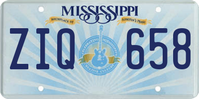 MS license plate ZIQ658