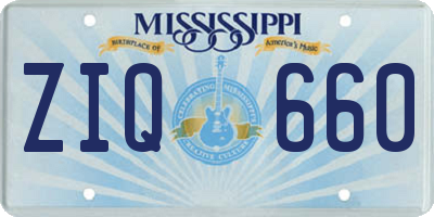 MS license plate ZIQ660