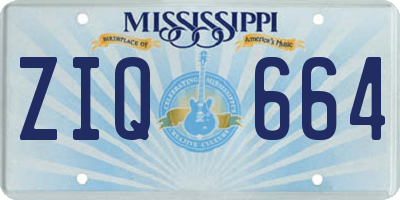 MS license plate ZIQ664