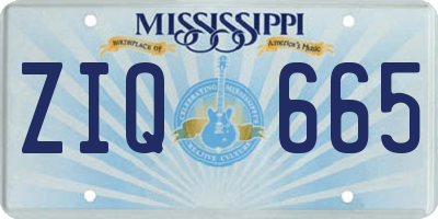 MS license plate ZIQ665