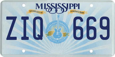 MS license plate ZIQ669