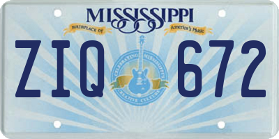 MS license plate ZIQ672