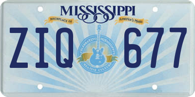 MS license plate ZIQ677