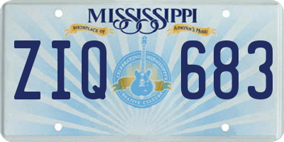 MS license plate ZIQ683