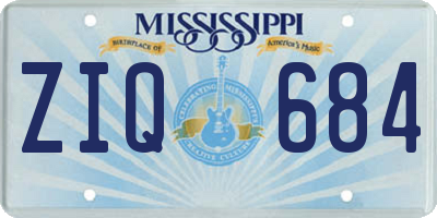 MS license plate ZIQ684