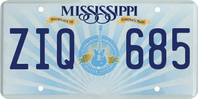 MS license plate ZIQ685