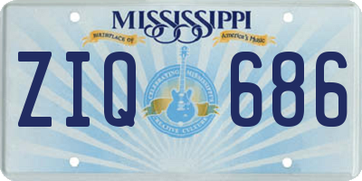 MS license plate ZIQ686