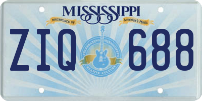 MS license plate ZIQ688