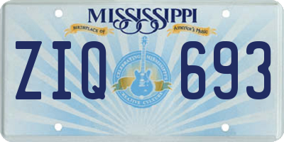 MS license plate ZIQ693