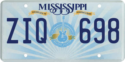 MS license plate ZIQ698
