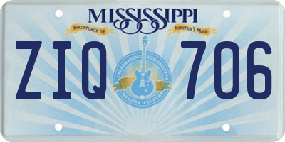 MS license plate ZIQ706