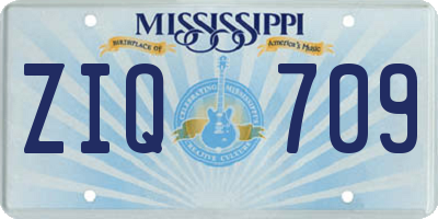 MS license plate ZIQ709
