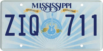 MS license plate ZIQ711