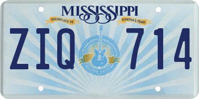 MS license plate ZIQ714