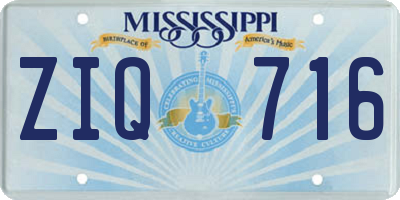 MS license plate ZIQ716