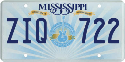 MS license plate ZIQ722