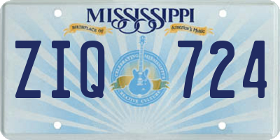 MS license plate ZIQ724